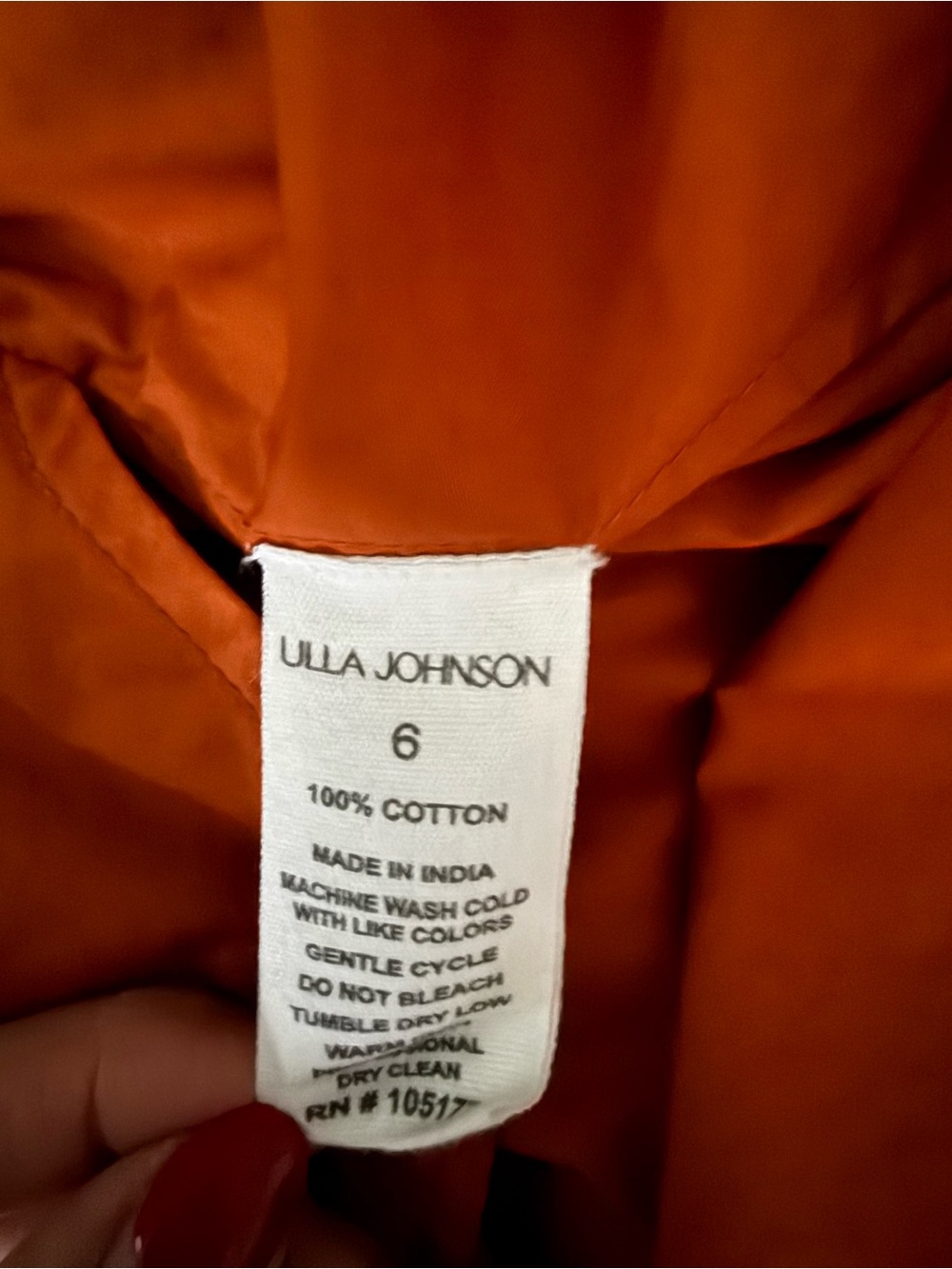 Ulla Johnson Rust Orange Ruffle-Trim Midi Dress - Picture 6 of 6